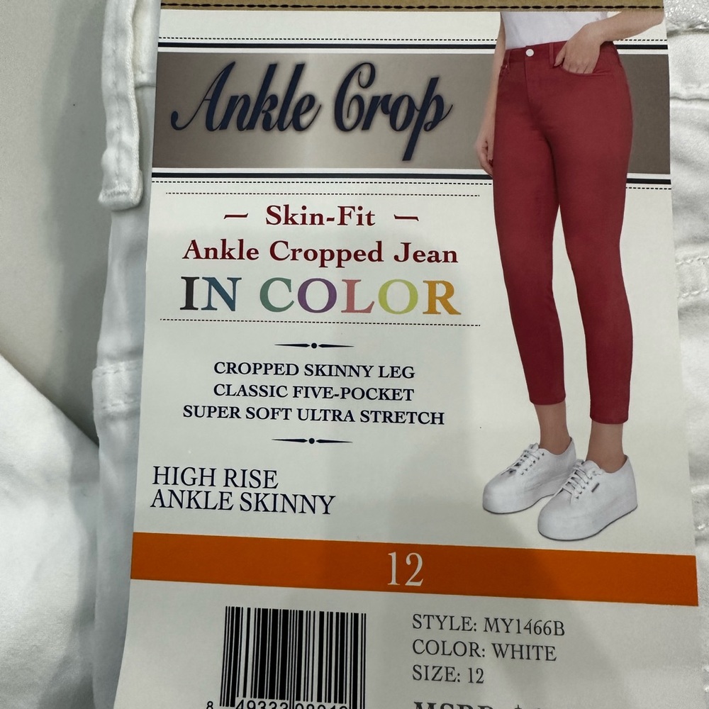 Seven7 Women's White Ankle Cropped Pants - Picture 2 of 7